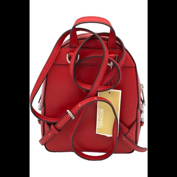 Michael Kors Jaycee XS Pebbled Leather Convertible Backpack Bright Red - Picture 2 of 3